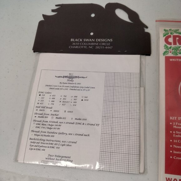 Christmas Cross Stitch Kit Lot of 6 Mixed Projects Ornaments Card Display Stand - Picture 3 of 14